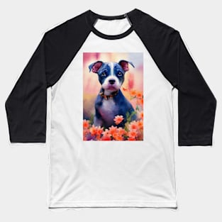 Watercolor pitbull Baseball T-Shirt